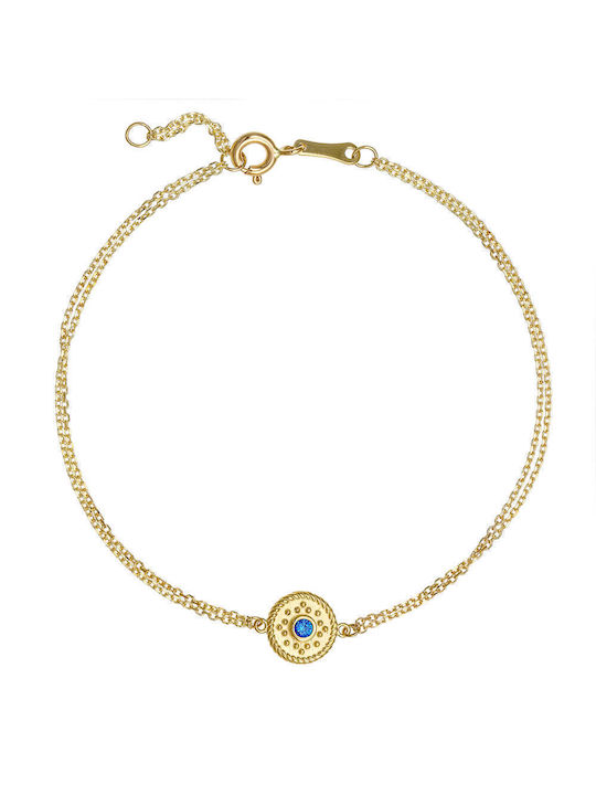 Bracelet Chain with design Eye made of Gold 14K