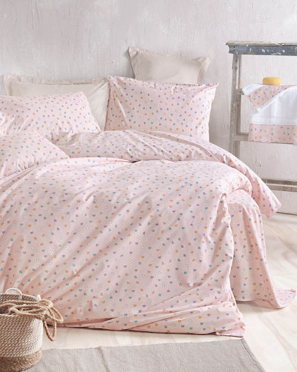 Rythmos Tiny Σετ Κουβερλί Μονό Βαμβακερό Σομόν 160x240cm 2τμχ