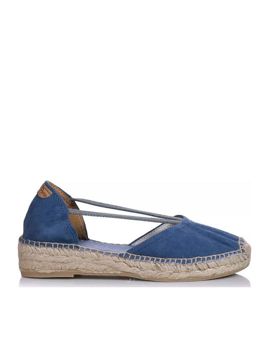 Women's Leather Espadrilles Blue