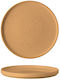 Ready Plate Shallow made of Porcelain Brown with Diameter 22cm 6pcs
