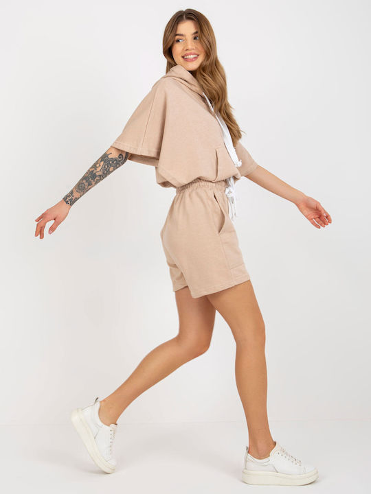 Ex Moda Women's Set with Shorts Beige