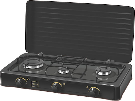 Stella Liquid Gas Countertop Triple Burner Black