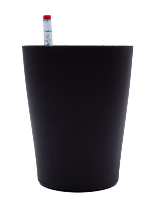 Πλαστική Γλάστρα Αυτοποτιζόμενη σε Τετράγωνο Σχήμα 14.5x18cm Μαύρη 02.01.01-0017-BLK
