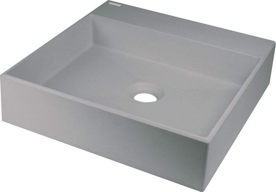 Deante Επικαθήμενος Νιπτήρας Πορσελάνης 40x40cm Γκρι