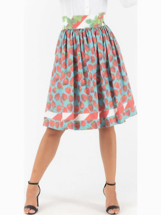 High-waisted Midi Skirt colorful