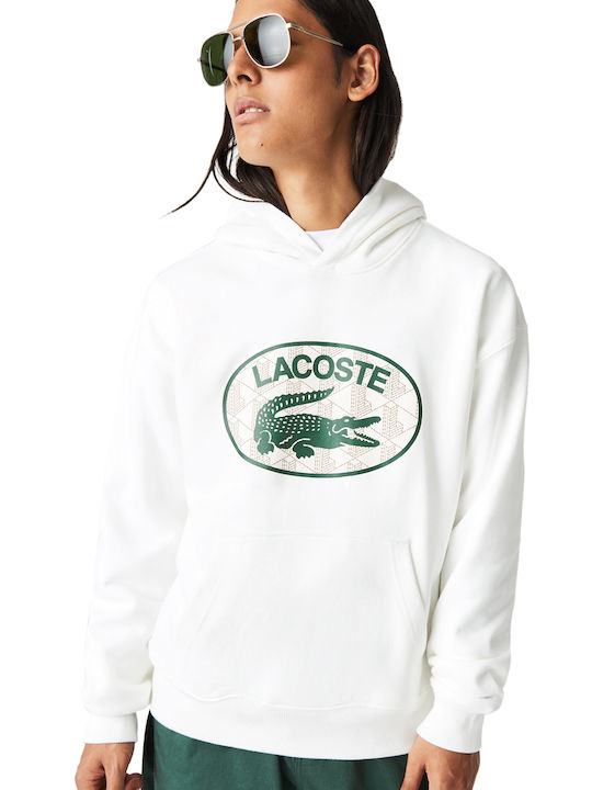 Lacoste Herren Sweatshirt mit Kapuze und Taschen white