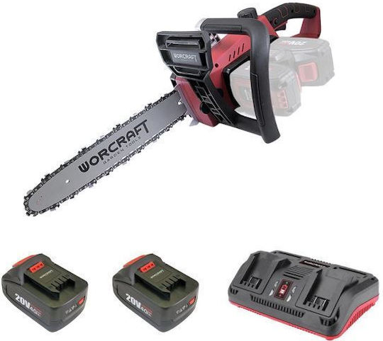 Worcraft Αλυσοπρίονο Μπαταρίας 2x4Ah 20V με Λάμα 35cm