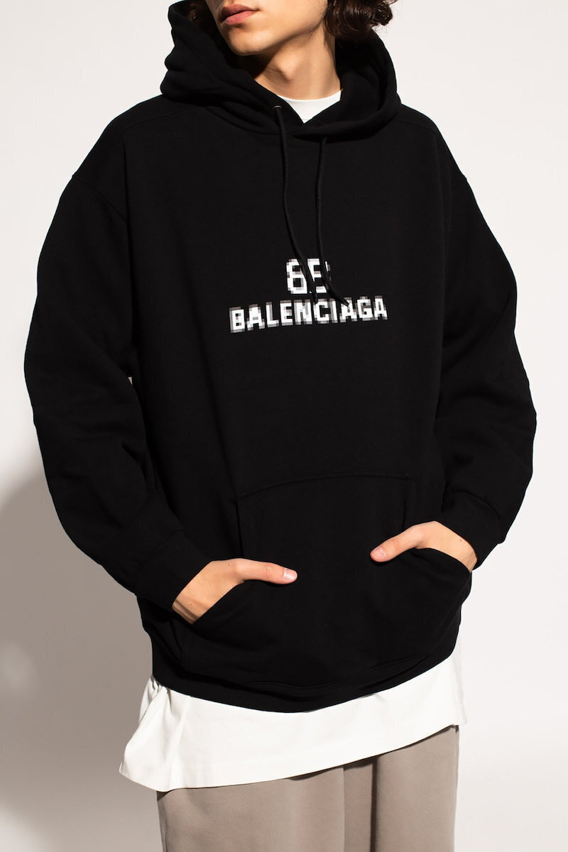 Balenciaga Hanorac cu Glugă Noir 600583-TKVI8-1070