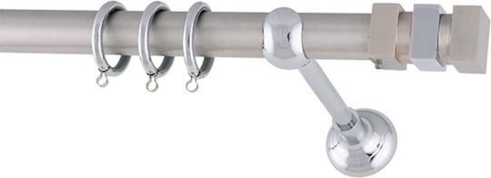 Frans Metallisch Vorhangstange Lego Doppel mit Schiene Φ25mm 160cm Nickel Satin