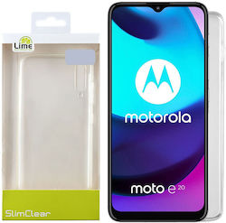 Lime Umschlag Rückseite Silikon Transparent (Moto E20)