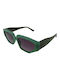 V-store Sunglasses with Green Plastic Frame and Gray Lens 5513GREEN