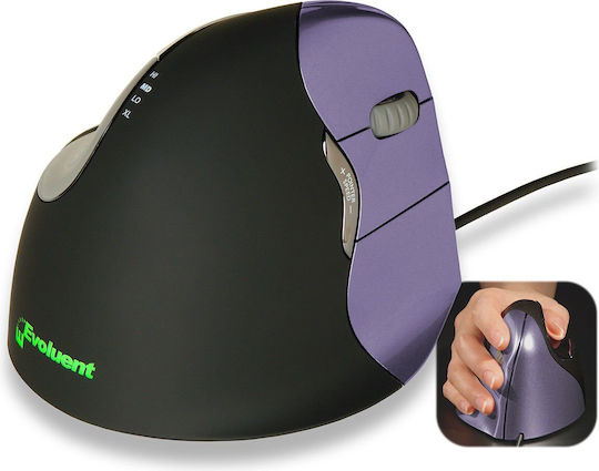 Evoluent VerticalMouse 4 Small Wireless Безжичен Ергономичен Vertical Мишка Black-Violet