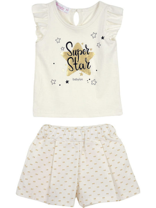 Babylonfashion Παιδικό Σετ με Σορτς Εκρού 2τμχ Babylonfashion Παιδικό Σετ με Σορτς Εκρού 2τμχ