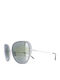 Women's Sunglasses with Silver Frame and Green Mirror Lens