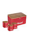 KING Hoff Bread Box with Lid made of Bamboo Red