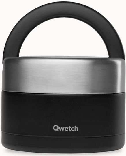 Qwetch Кутия За Храна Inox Термос Черна С Прегради 650ml