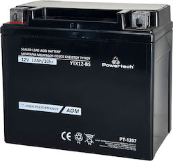 Powertech Μπαταρία Μοτοσυκλέτας YTX12-BS με Χωρητικότητα 12Ah