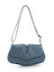 Leder Damentasche Schultertasche Blau