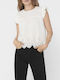 Only Women's Blouse Cotton Long Sleeve Cloud Dancer OffWhite