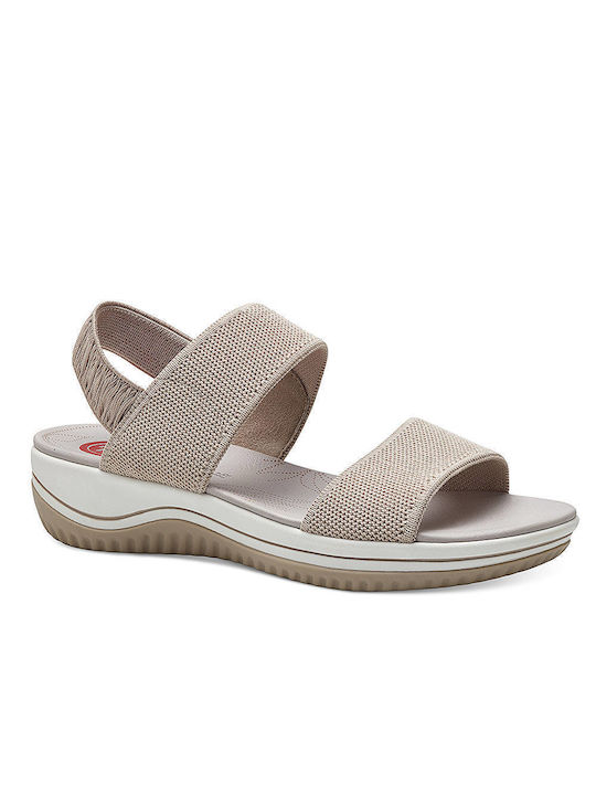 Damenplattformen Beige