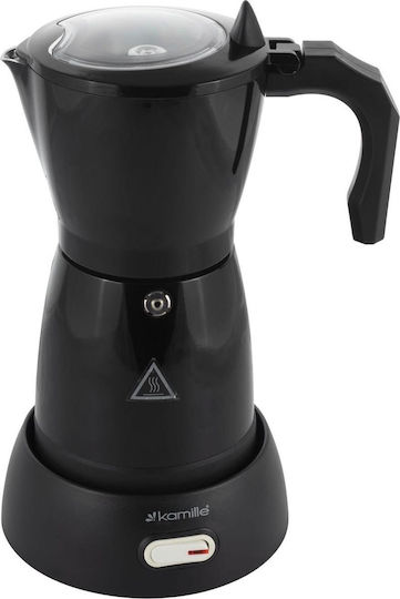 Kamille Electric Stovetop Espresso Pot 6 Cups Brown