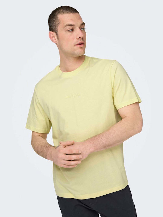 Only & Sons Men's Short Sleeve T-shirt Yellow
