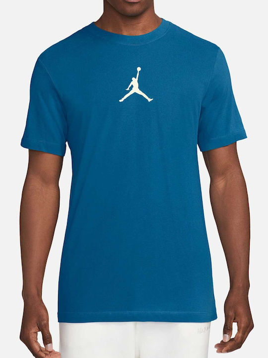 Jordan Crew Bluza Sportivă pentru Bărbați cu Mânecă Scurtă Dri-Fit Blue