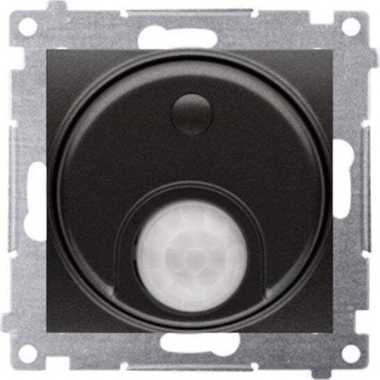 Kontakt-Simon Recessed Wall Switch Motion Sensor Without Frame Black