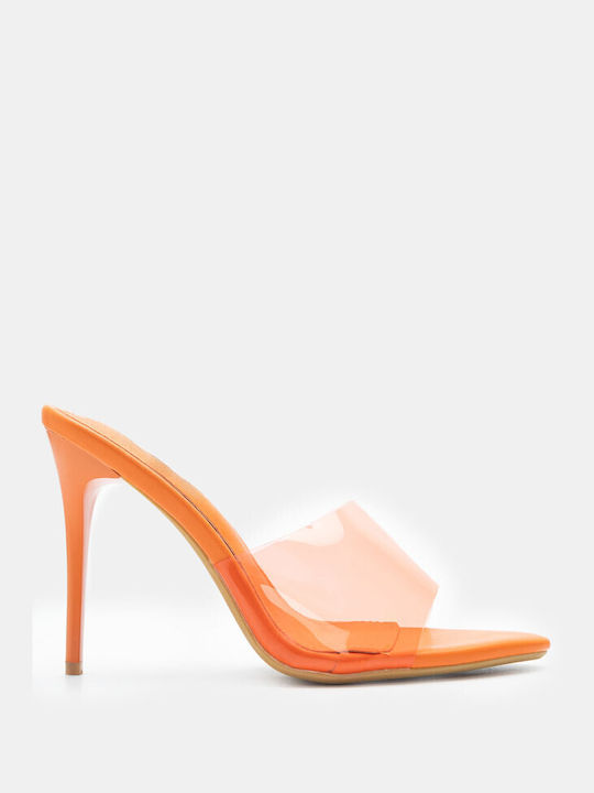 Luigi Heel Mules Orange