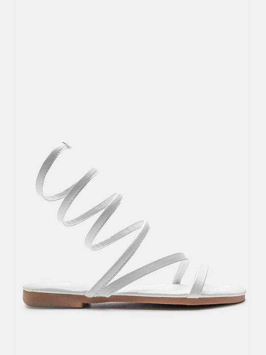 Luigi Synthetic Leather Women's Sandals White