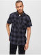 Short-sleeved Cotton Shirt Checked Black/Grey