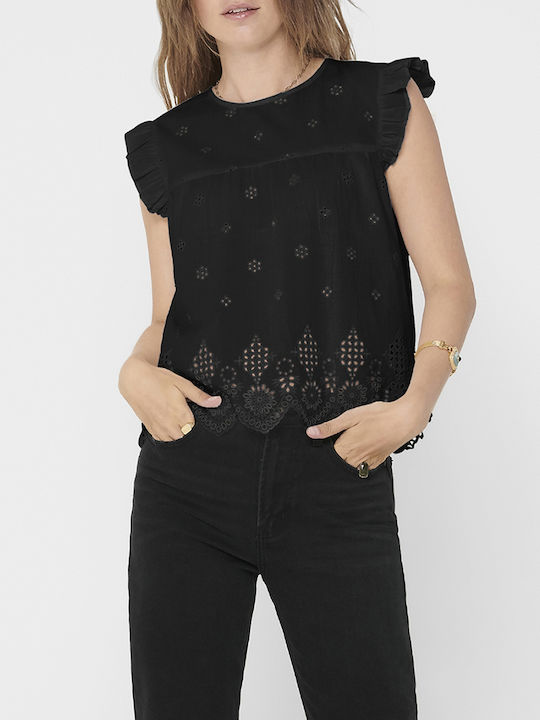 Only Women's Blouse Cotton Long Sleeve Black