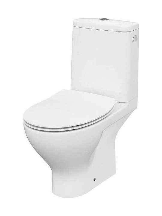 Cersanit Toaletă de podea cu sistem de descărcare cu Capac Duroplast Albă