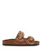 Exe Women's Flat Sandals in Tabac Brown Color