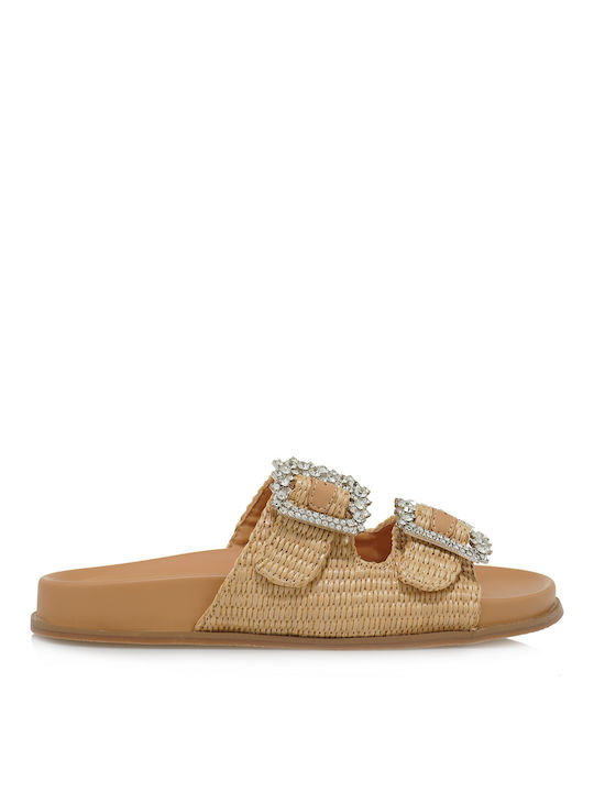 Seven Women's Flat Sandals in Beige Color