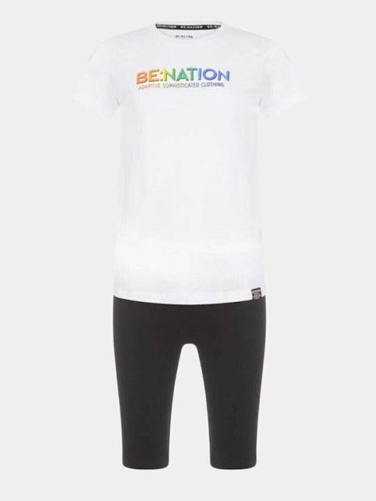 Παιδικό Σετ με Κολάν Καλοκαιρινό 2τμχ White-black-multi Color
