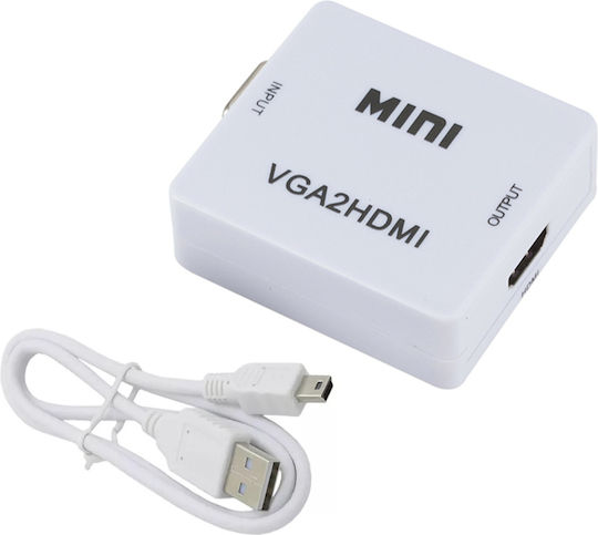 Convertor VGA / HDMI Masculin în VGA / HDMI Feminin Alb 1 Bucată ZE1HD33QWS6