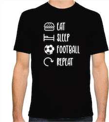 Ανδρικό Tshirt Eat Sleep Football Repeat