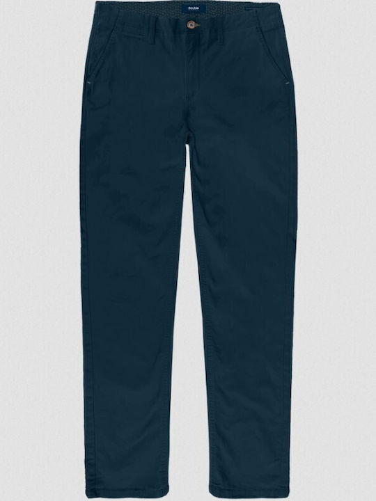 Double Men's Trousers Chino Elastic Navy Blue