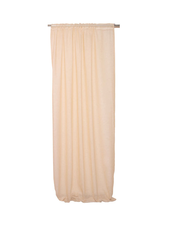 Viopros Curtain with Pencil Pleat Beige 140x270cm