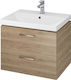 Cersanit Countertop with Sink with Light Walnut