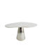Beistelltisch Curve Aluminium Silver / White B57.25xT38xH49cm