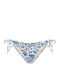 Virgo String Bikini Brazil with Laces Blue