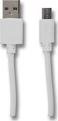 2GO 795202 Regular USB 2.0 σε micro USB 1m Λευκό