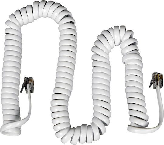 VK Lighting Σπιράλ Τηλεφωνικό Καλώδιο RJ11 6P4C 8m Μαύρο (16081-046639)