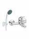 Hydroland Mixing Bathtub Shower Faucet Complete Set Silver