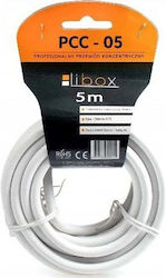 Libox Cablu De Antenă Coaxial De Sex Masculin - Coaxial De Sex Feminin Alb 5m