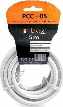 Libox Καλώδιο Κεραίας Coax male - Coax female Λευκό 5m (PCC05) 1τμχ