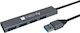 Techly Hub 10 Porturi USB 3.2 cu Conectare USB-A Gri