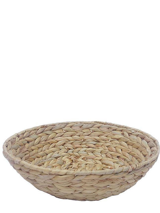 Zaros Διακοσμητικό Μπωλ Ψάθινο Μπεζ 37x37x10cm